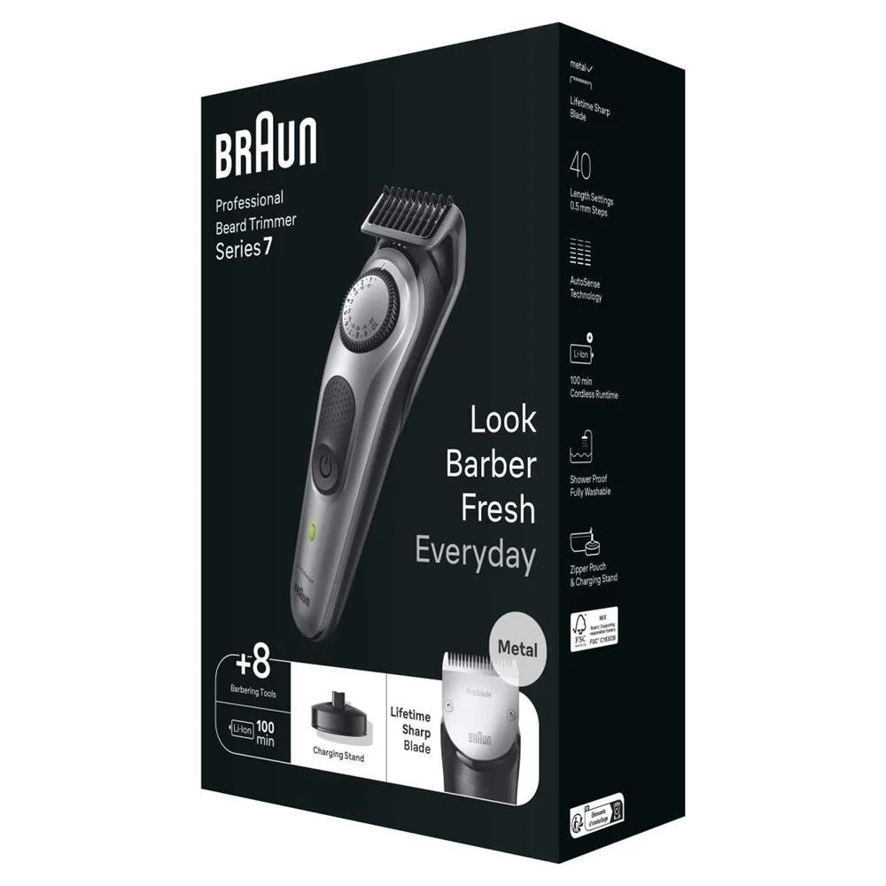Aparador de Barba Braun Beardtrimmer S7 Bt7420 com Gillette Proglide