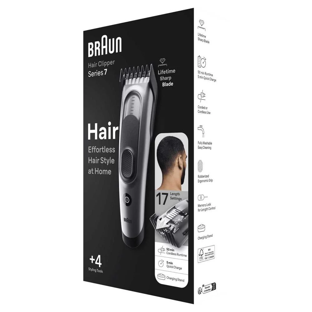 Aparador de Cabelo-Máquina de Barbear Braun Hc7390 