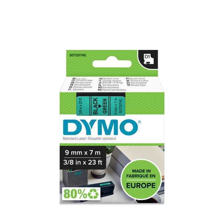 Dymo D1  Schriftband         9mmx7.0m Schwarz->grün