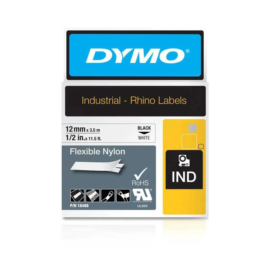 Cinta Rotuladora Rhinopro Nylon Flexible Blanco 1.