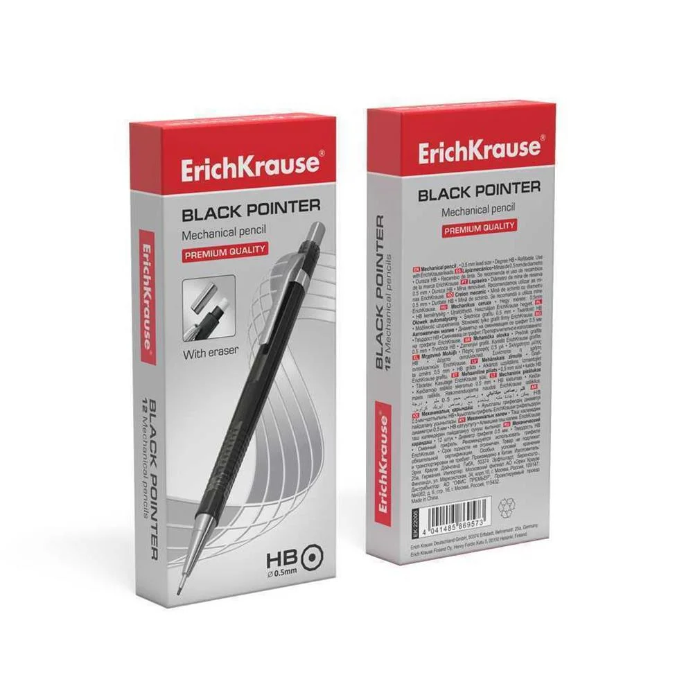 Portaminas Negro Pointer 0.5 Mm, Hb Erich Krause .