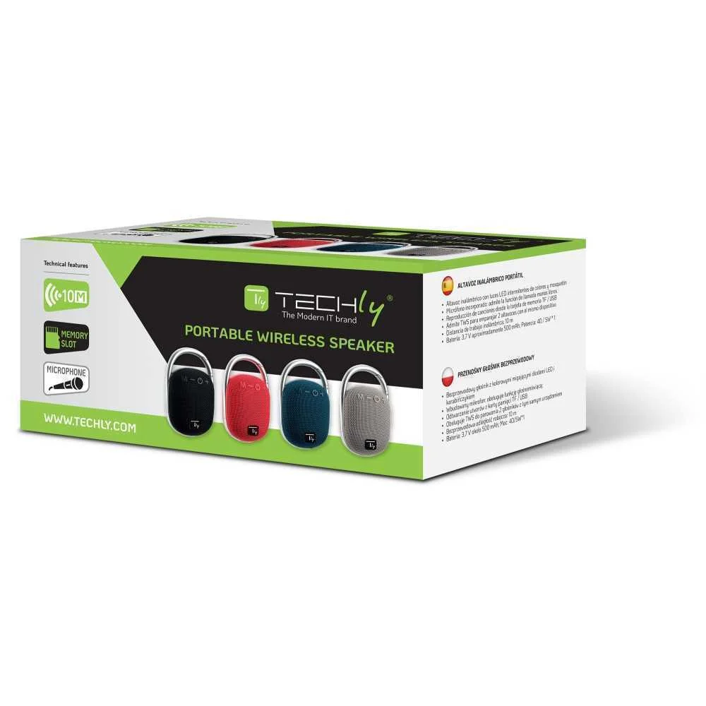 Techly Icasbl321gr Coluna Portátil Coluna Portáti.