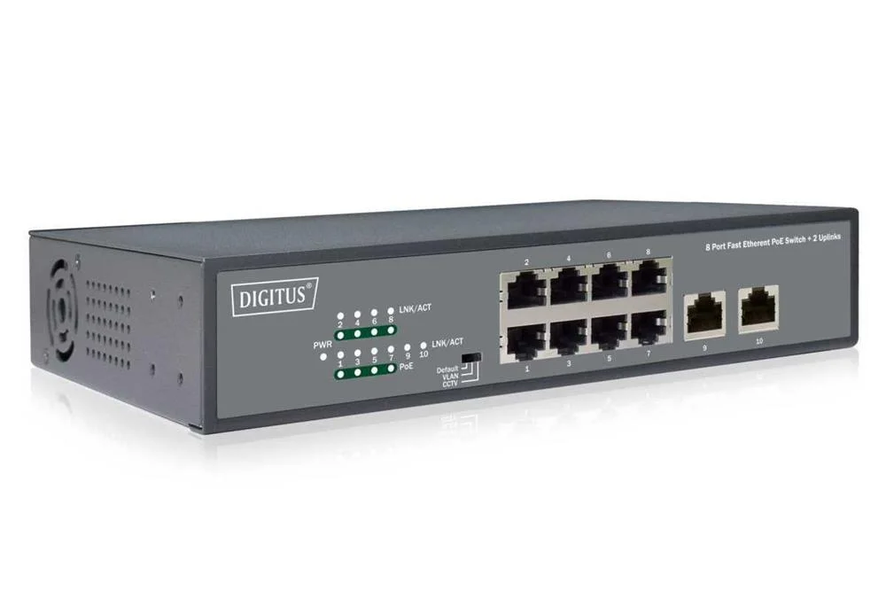 Digitus Switch 8-Port  10/100  120w Poe Unmanaged Schwarz