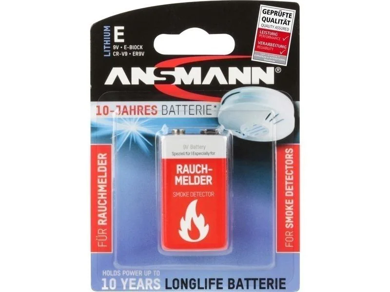Bateria de Lítio Ansmann para Detector de Fumo