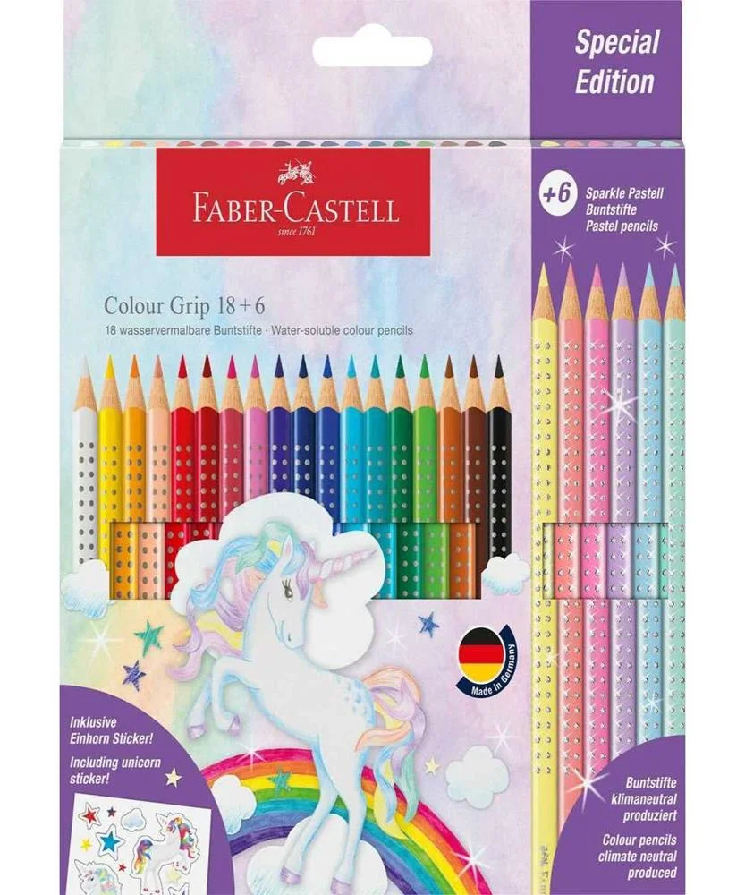 Lápis de Cor Faber-Castell Color Grip Unicorn 18+6