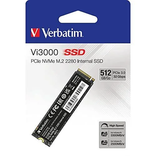 Ssd 512gb Verbatim Vi3000 Pcie Nvme M.2