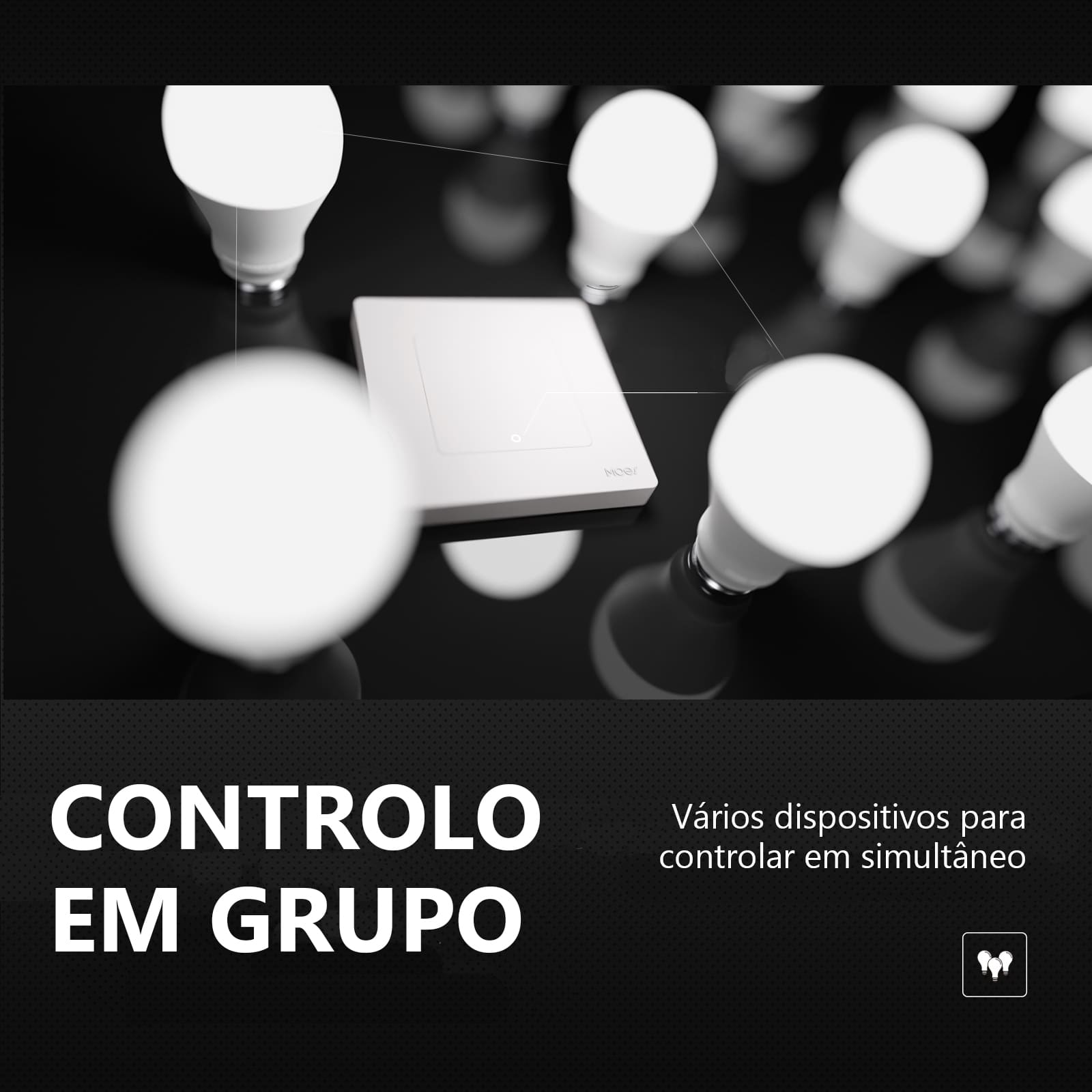 Interruptor sem fios 2 canais Star Ring ZigBee