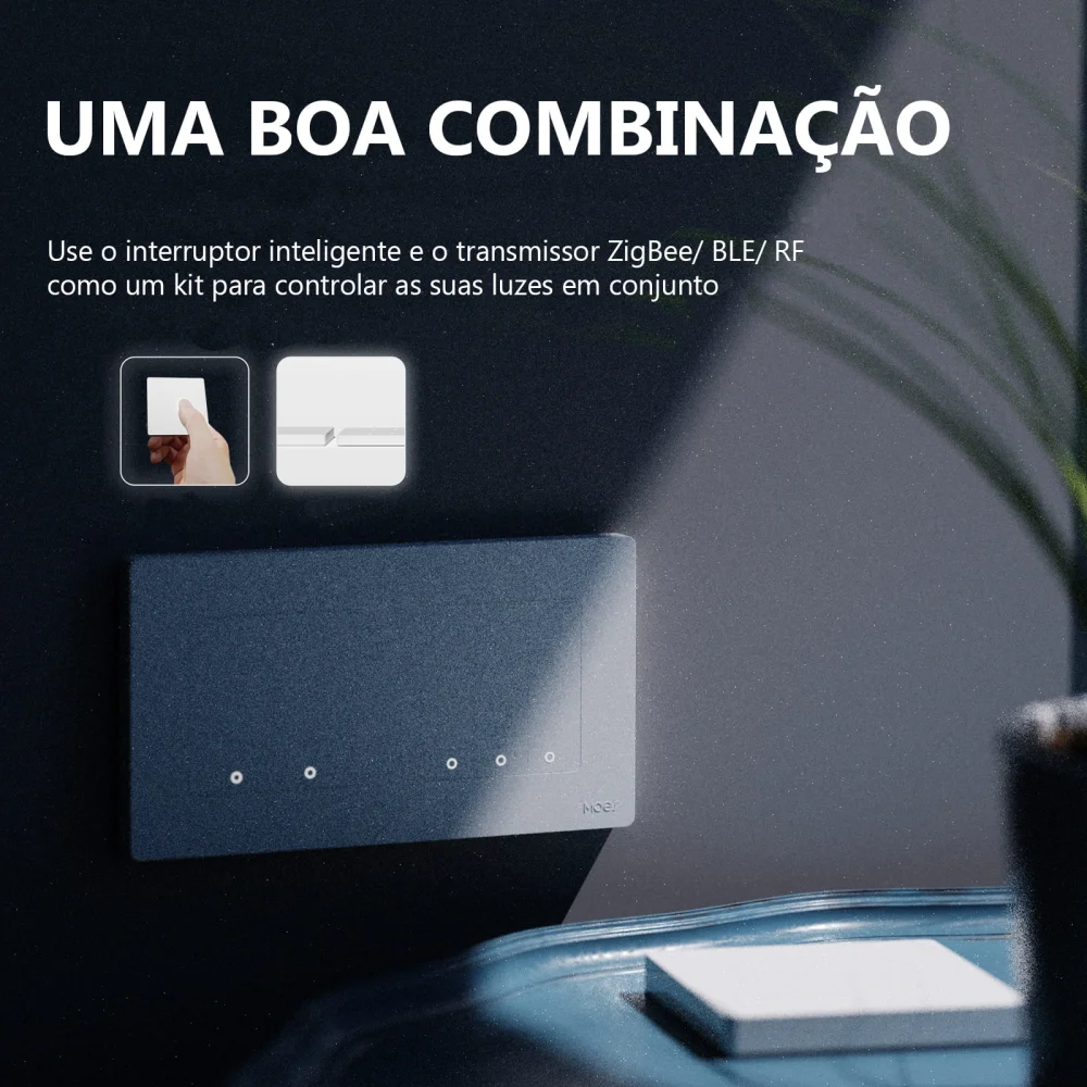 Interruptor Sem Fios 2 Canais Star Ring Zigbee