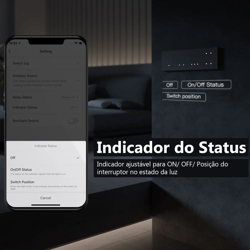 Interruptor Sem Fios 2 Canais Star Ring Zigbee
