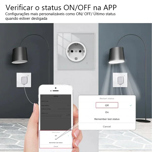 Tomada de Parede Zigbee Preta