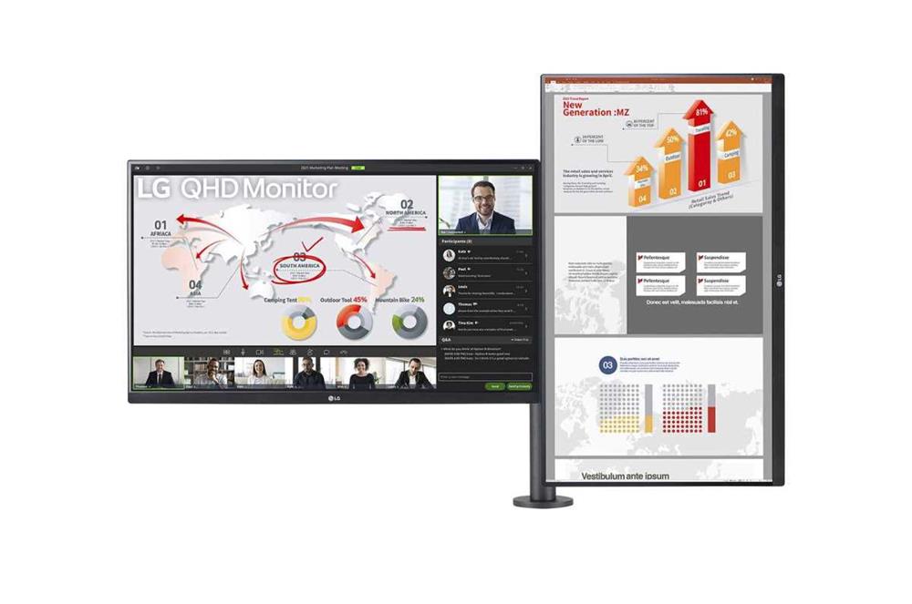 Monitor 27" 27QP88DP-BS Ergo Dual QHD - LG