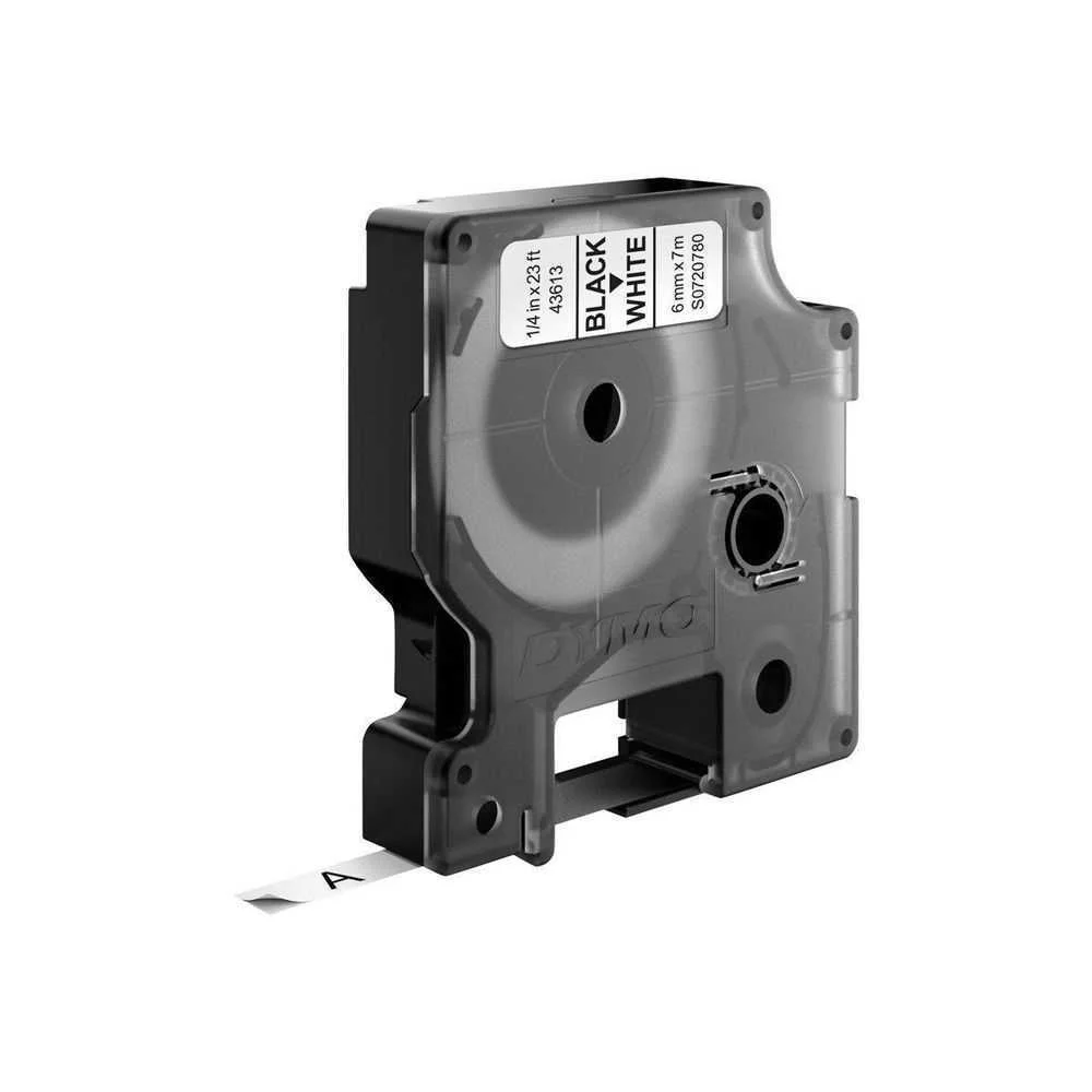 Dymo D1 Label Maker Tape 43613, Black On White (6mm X 7m)