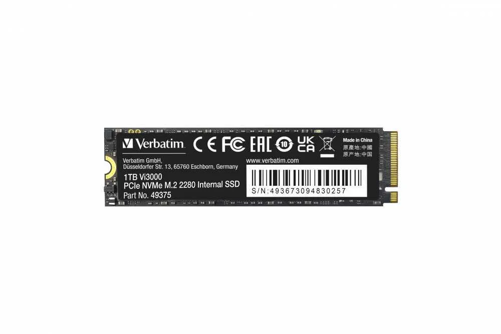Verbatim Vi3000 PCle NVMe M.2 SSD 1TB            .