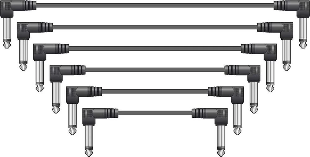 Classic Audio Patch Lead Set Black 6 Pcs 0.5m