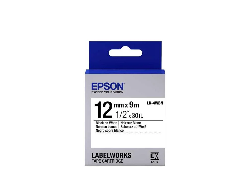 EPSON LABEL CARTRIDGE STANDARD BLACK/WHITE 12MM (.