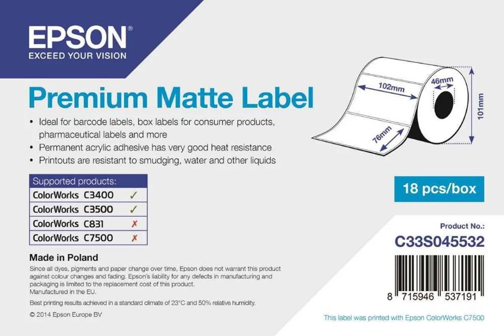 Premium Matte Label-Die-Cut    Supl