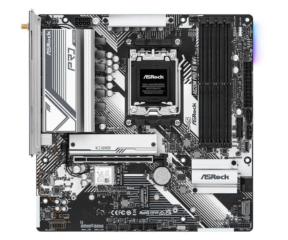 Asrock A620m Pro Rs Wifi Amd A620 Ranhura Am5 Mic.