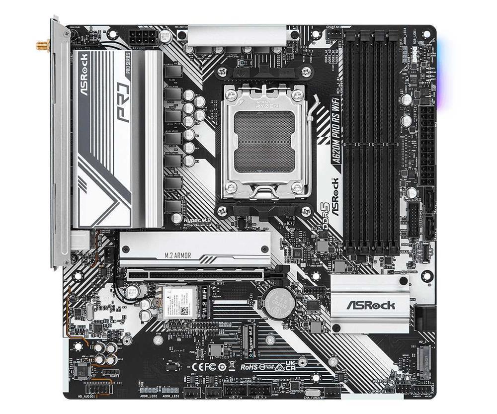 Asrock A620m Pro Rs Wifi Amd A620 Ranhura Am5 Mic.