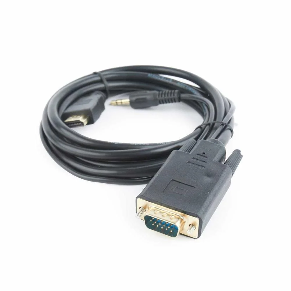 Gembird A-Hdmi-Vga-03-10 Video Cable Adapter 3 M Hdmi + 3.5mm Vga (D-Sub) Black