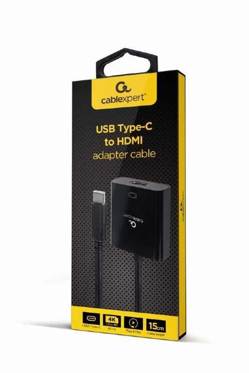 Adaptador Gembird Usb-C para Dual Hdmi 4k 60hz 15cm Preto