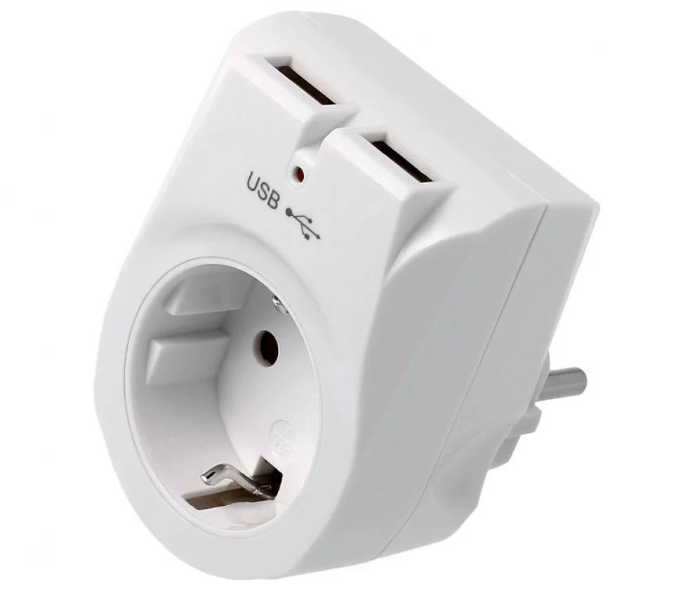 Carregador Car232 2xusb 5v / 2,1a com Schuko Femin