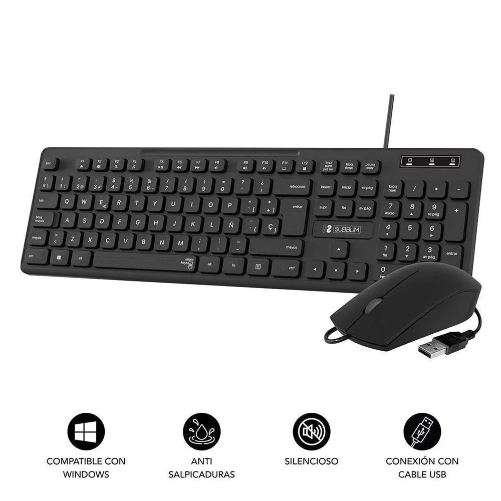 Teclado Y Rat?n Subblim Combo Business Slim Cssk0.