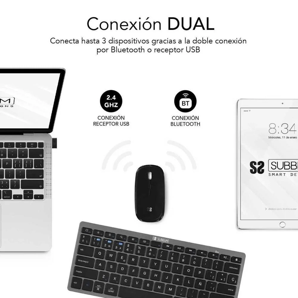 Teclado Y Rat?n Inal?mbrico Subblim Oco020 Combo .