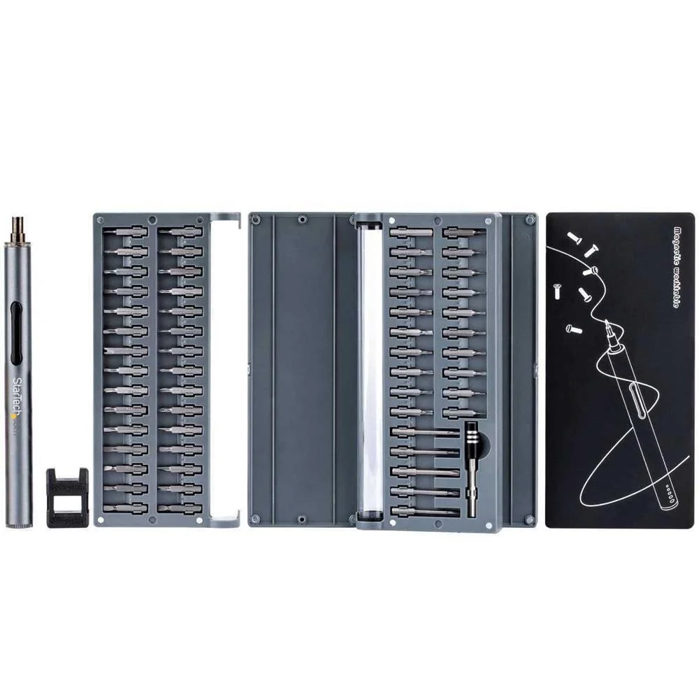Startech.Com 55-Bit Electric Precision Screwdriver Set - Portable Cordless Battery Powered Bit Drive