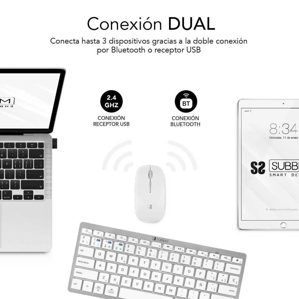 Teclado Y Rat?n Inal?mbrico Subblim Oco010 Combo .