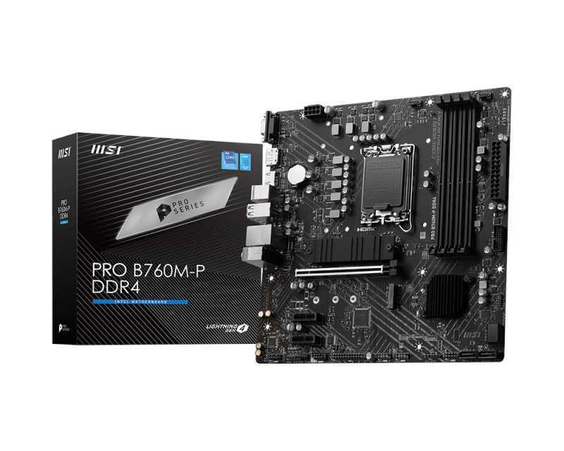 Msi Pro B760m-P Ddr4 Intel B760 Lga 1700 Micro Atx