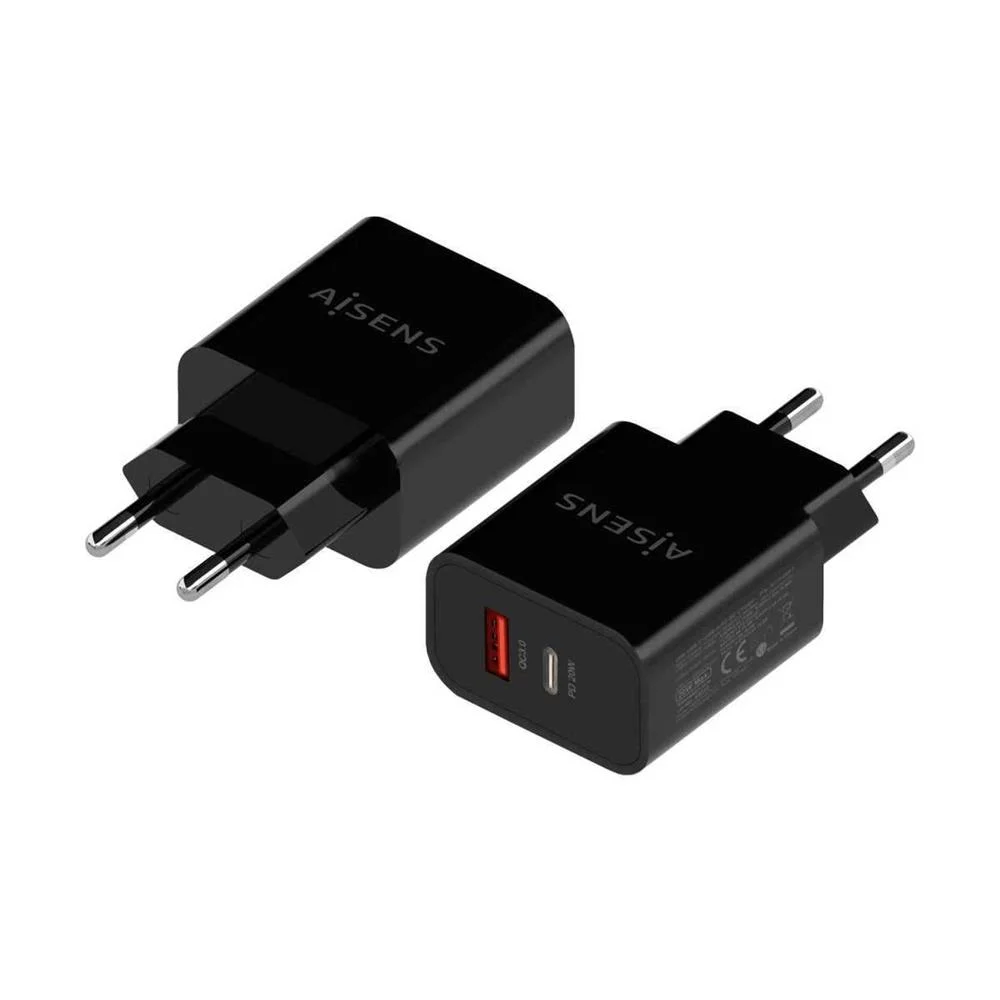 Adaptador de Energia Usb-C / Usb-A 20w Preto - Aisens