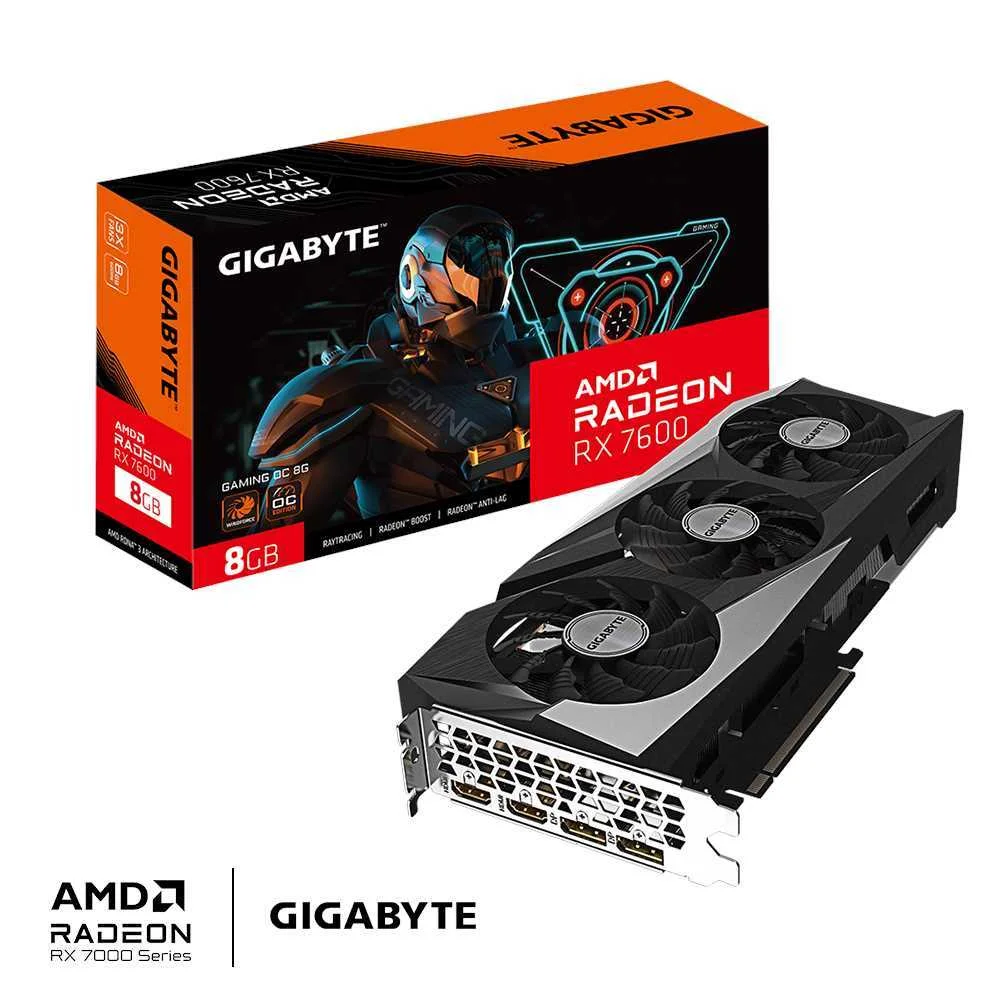 GIGABYTE RADEON RX 7600 GAMING OC 8G AMD 8 GB GDD.