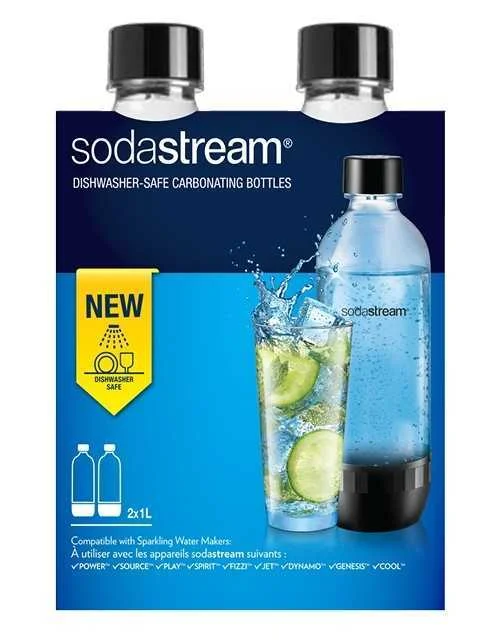 Sodastream Pet Bottle Duo Pack (2 Bottles, 1l, Black) (3000242)