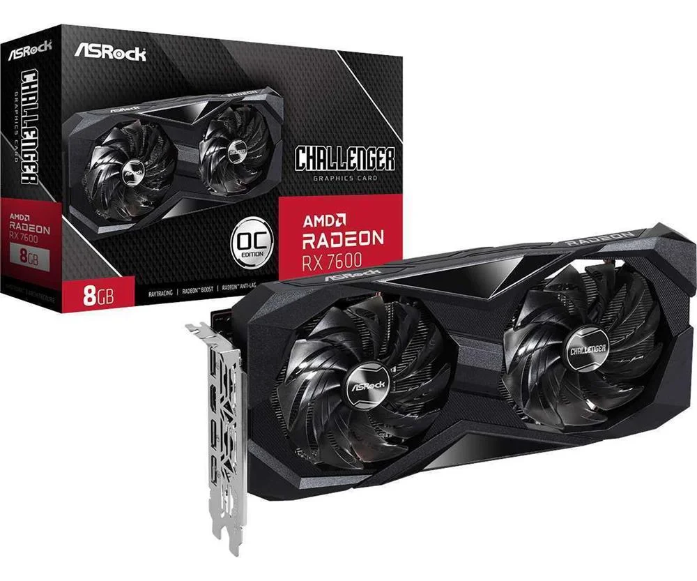 Asrock Challenger 90-Ga41zz-00uanf Graphics Card Amd Radeon Rx 7600 8 Gb Gddr6
