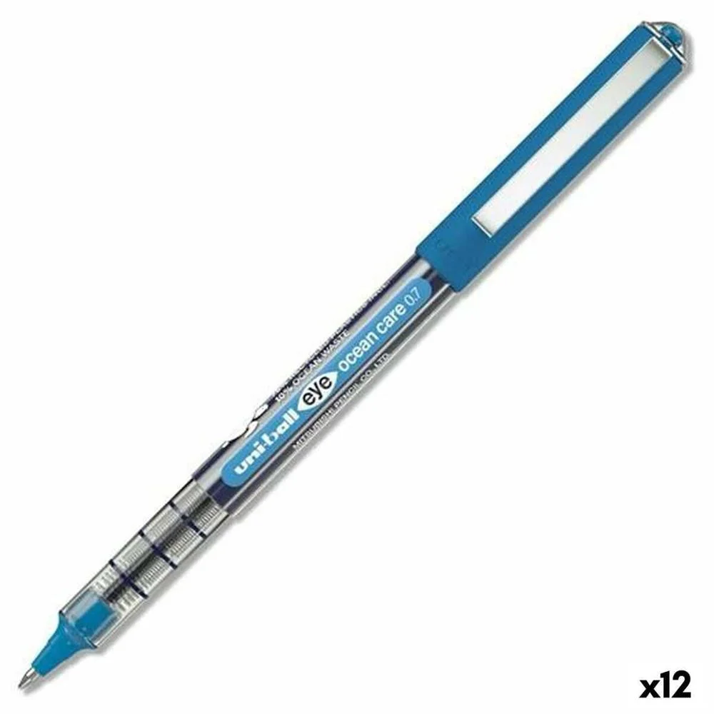 Esferográfica de Tinta Líquida Uni-Ball Eye Ocean Care Azul 0,7 Mm (12 Unidades) 