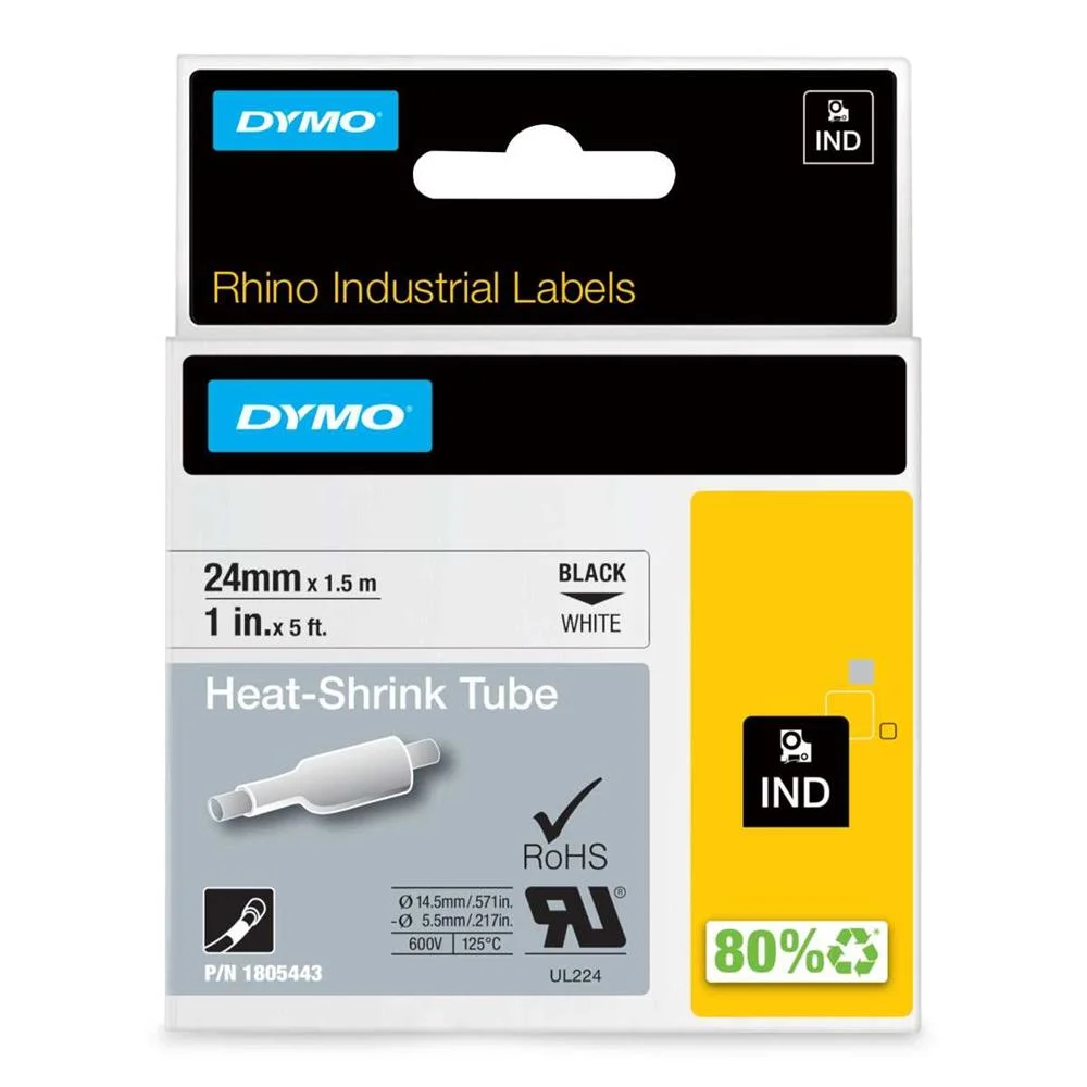 Dymo Heißschrumpfschlauch Black White (1805443)
