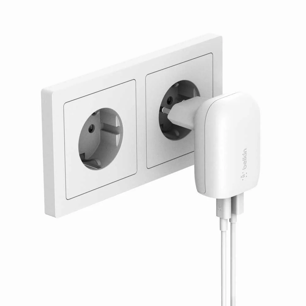 Carregador Duplo Boostcharge Usb-C + Usb-A 37w Branco - Belkin