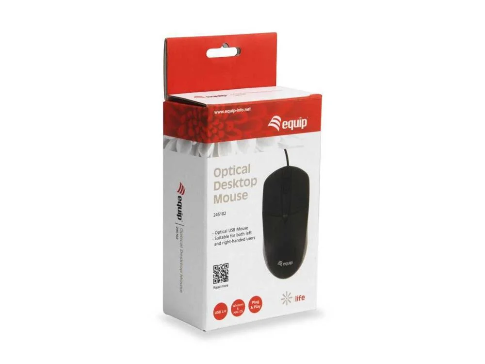 Equip Optische Maus Usb Desktop   Rechts-Linkshänder Schwarz