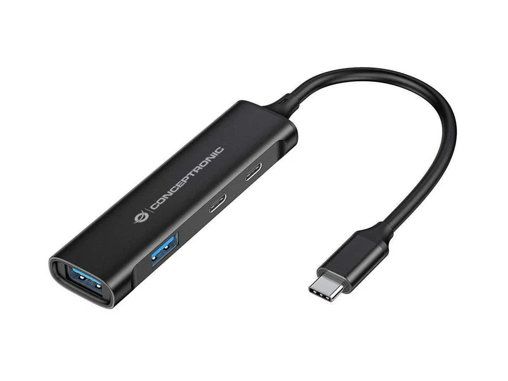 Adaptador Hub "4-EM-1" USB-C - 2x USB-C + 2x USB-.