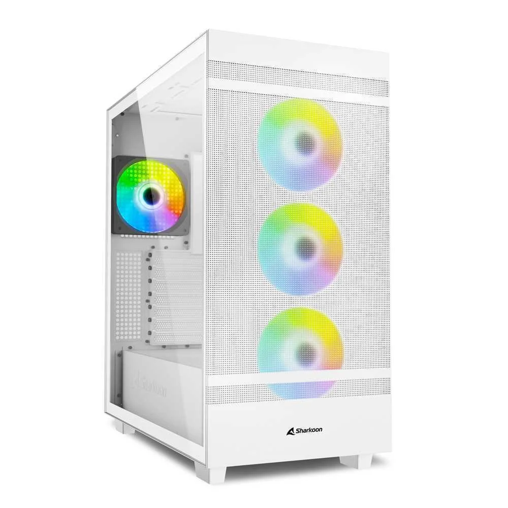 Sharkoon Gehäuse Rebel C50   RGB    Atx       1xglas Weiß