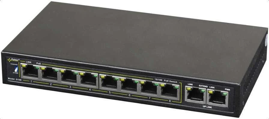 Pulsar S108 Network Switch Fast Ethernet (10/100) Power Over Ethernet (Poe) Black