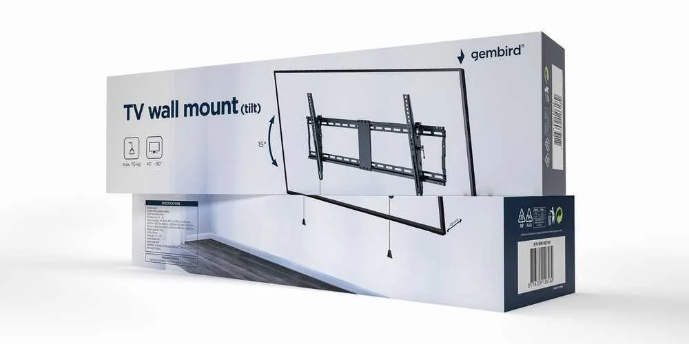 Gembird Wm-90t-01 Tv Wall Mount (Tilt)  43-90 (70 Kg)