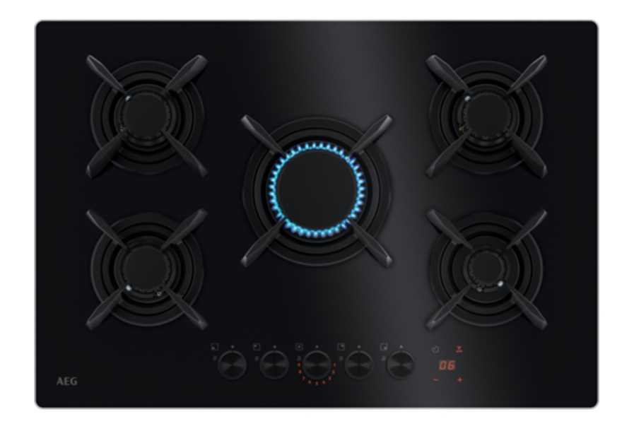 AEG HKB75453NB PLACA PRETO EMBUTIDO 75 CM GÁS 5 Z.