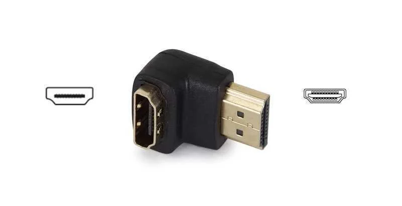 Adaptador Hdmi. Hdmi Fêmea 90° a Hdmi Macho.