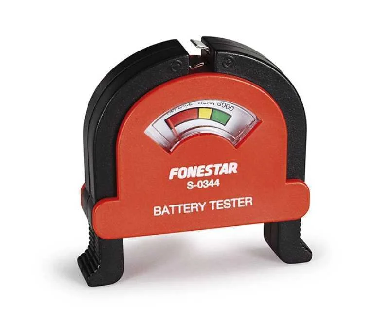 Verificador de Pilhas Standard de 1,5 V Vários Tamanhos e 9 V.