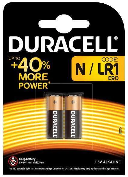 Duracell - Pilha Alcalina Pluspower 1.5 V N Mn9100 Lr01 N 910a - 2 Uds.