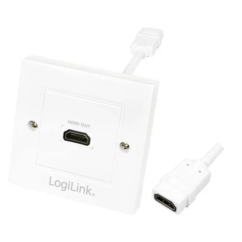 Logilink Hdmi Adapter, Wall Socket, 1-Port, White