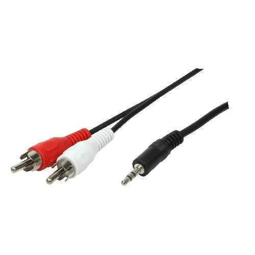 Logilink Audiokabel 1x 3,5mm -> 2x Cinch St/St  1.50m Bk