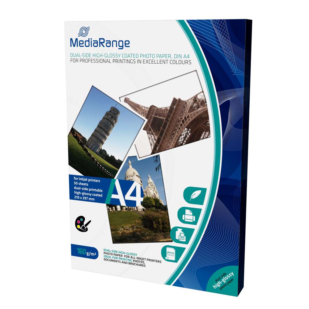 MEDIARANGE MRINK108 PAPEL FOTOGRÁFICO A4 BRANCO A.