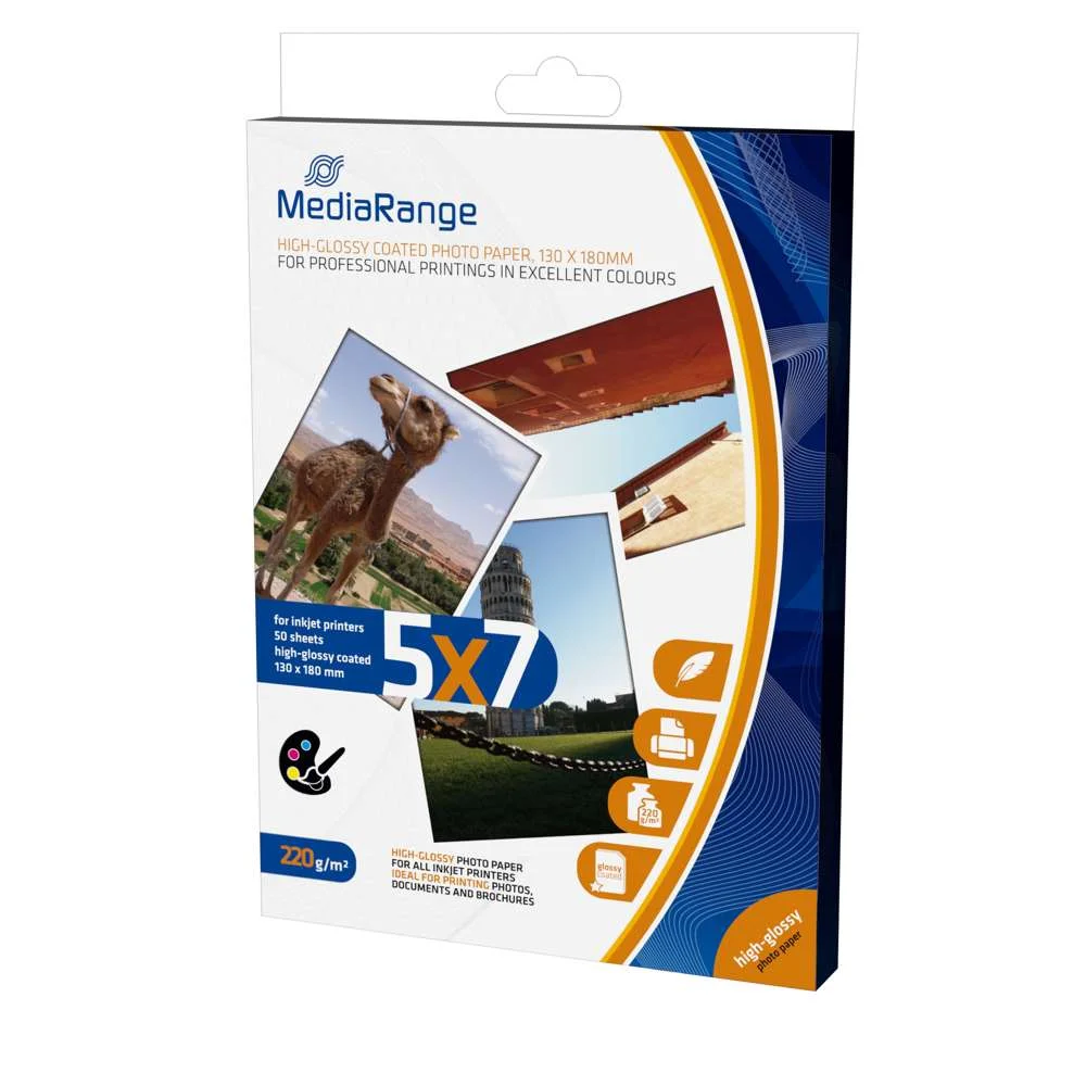 Mediarange Foto Papier Hochglänzend 13x18cm 220g 50 Blatt